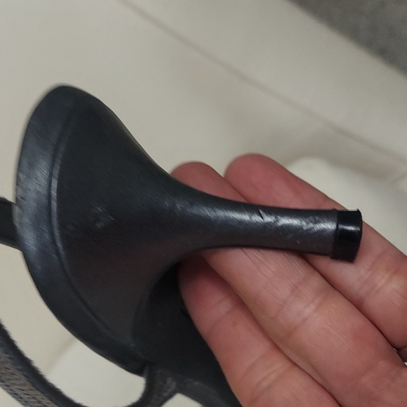 Fiona Night Sequin Silver Gunmetal Open Toe Pumps Sz 10 - Picture 12 of 16